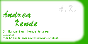 andrea kende business card